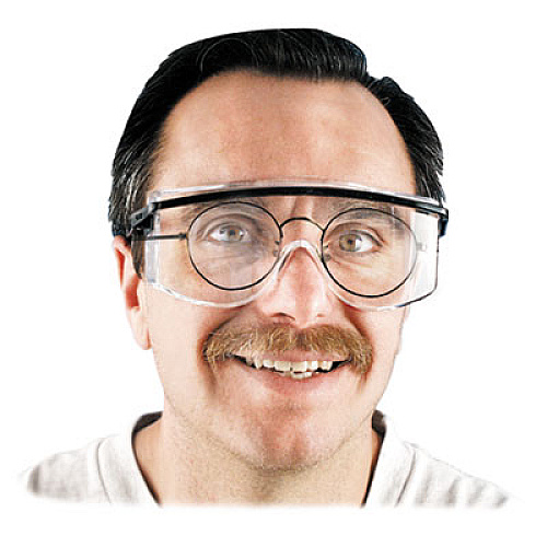 Honeywell Uvex Astro OTG 3001 Safety Glasses, Black Half Frame OTG, Clear Single Lens (S2500)