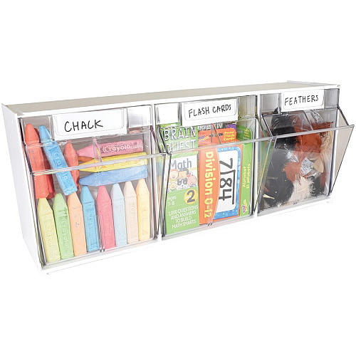 deflecto Tilt Bin Interlocking Multi-Bin Storage Organizer (20303OP)