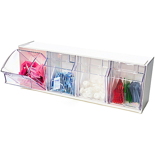 deflecto Tilt Bin Interlocking Multi-Bin Storage Organizer (20403OP)