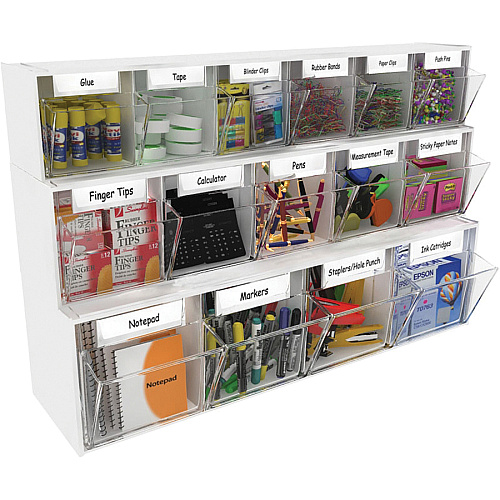 deflecto Tilt Bin Interlocking Multi-Bin Storage Organizer (20603OP)