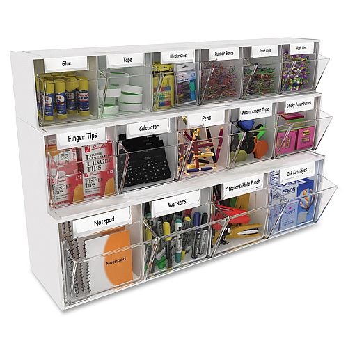 deflecto Tilt Bin Interlocking Multi-Bin Storage Organizer (20603OP)
