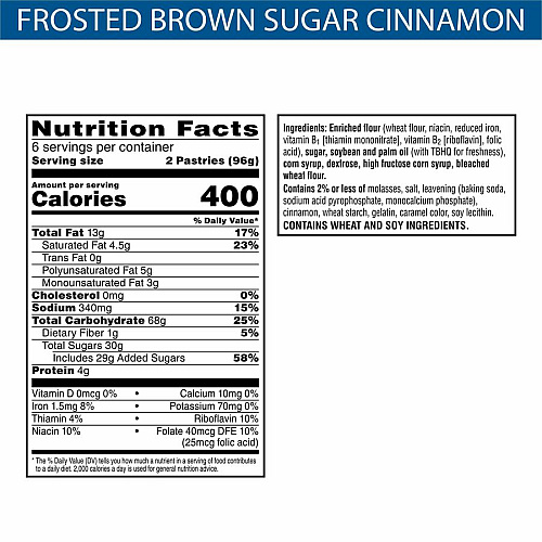 Kellogg's Keebler Froasted Brown Sugar/Cinnamon Toaster Pastries (31132)