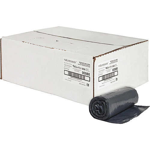 Nature Saver Black Low-density Recycled Can Liners (00988)