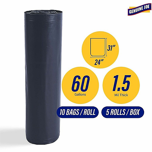 Genuine Joe Maximum Strength Trash Can Liner (70343)