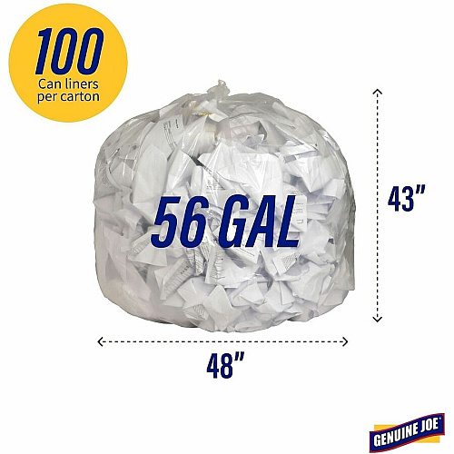 Genuine Joe Clear Trash Can Liners (01016)