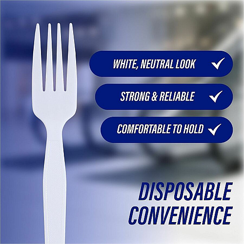 Genuine Joe Heavyweight White Plastic Forks (0010430)