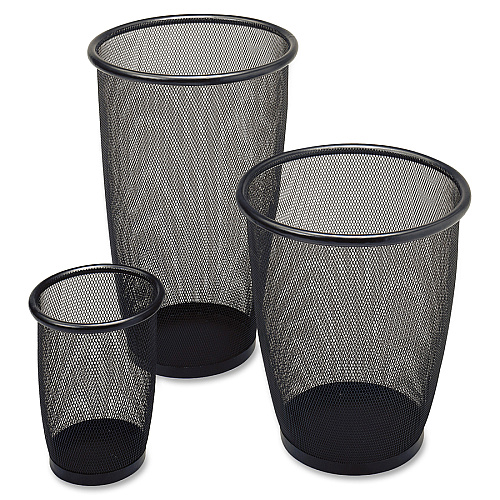 Safco Round Mesh Wastebaskets (9718BL)