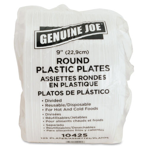 Genuine Joe 3-section Plastic Plates (GJO10425)