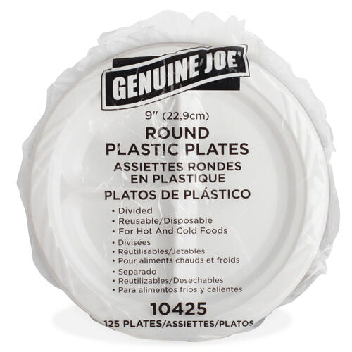 Genuine Joe 3-section Plastic Plates (GJO10425)