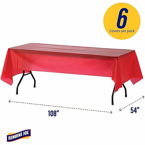 Genuine Joe Plastic Rectangular Table Covers (10326)