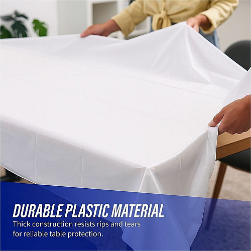Genuine Joe Plastic Rectangular Table Covers (10328)