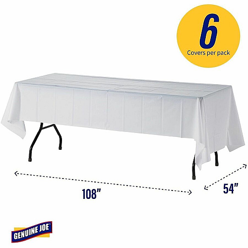 Genuine Joe Plastic Rectangular Table Covers (10328)