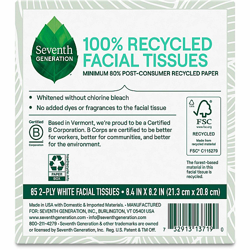 Seventh Generation 100% Recycled Facial Tissues (13719)