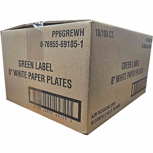 Green Label 6" Green Label Economy Paper Plates (PP6GRE)