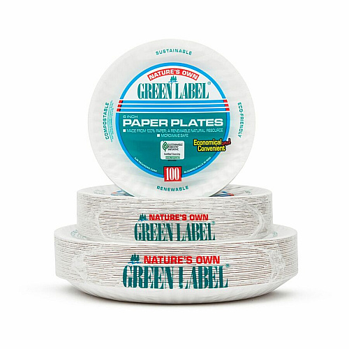 Green Label 9" Green Label Economy Paper Plates (PP9GRA)