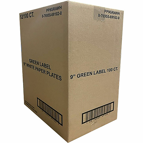 Green Label 9" Green Label Economy Paper Plates (PP9GRA)