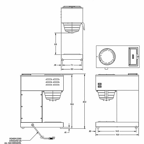 BUNN VPR12-Cup Pourover Coffee Brewer with 2 Warmers (332000000)
