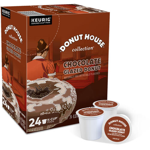 Donut House Chocolate Glazed Donut Coffee