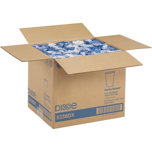 Dixie PerfecTouch Insulated Paper Hot Coffee Cups by GP Pro (5338DXPK)