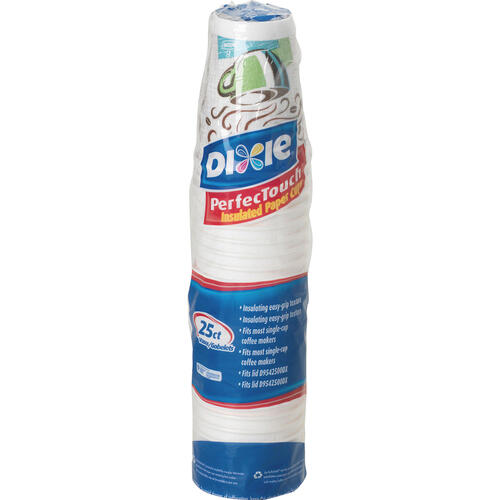 Dixie PerfecTouch Insulated Paper Hot Coffee Cups by GP Pro (5338DXPK)