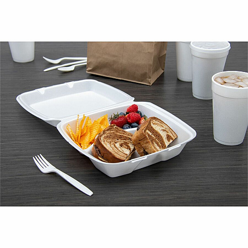 Dart 8-1/2" Triple-Compartment Foam Containers (85HT3)
