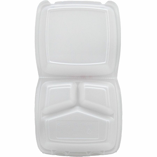 Dart 8-1/2" Triple-Compartment Foam Containers (85HT3)