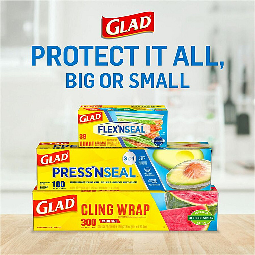 Glad 70 Square Foot Press'n Seal Food Plastic Wrap (70441)