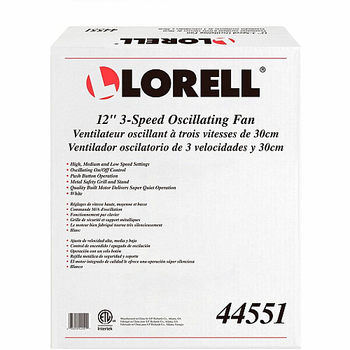 Lorell 12" Oscillating Desk Fan (44551)
