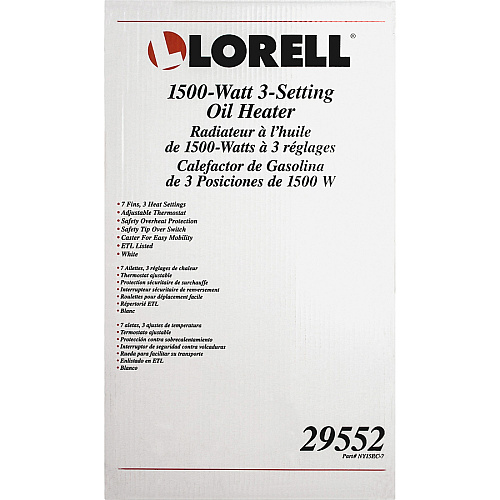 Lorell 3-Setting Oil-Filled Heater (29552)