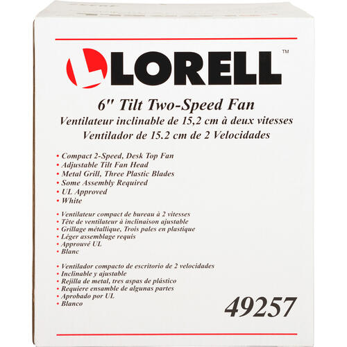 Lorell 6" Two Speed Tilt Plastic Desk Fan (LLR49257)