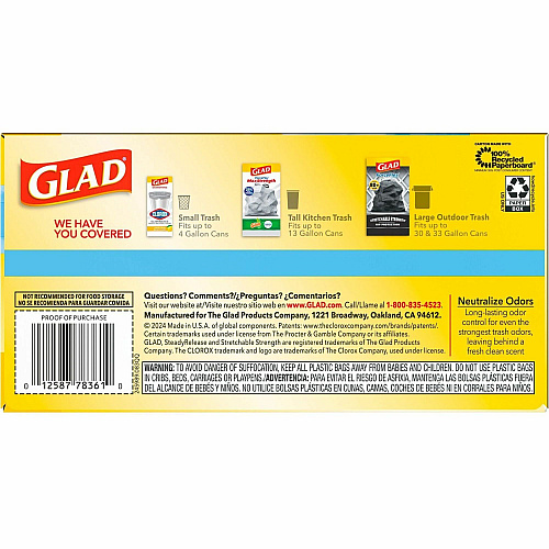 Glad ForceFlex Tall Kitchen Drawstring Trash Bags (78361)