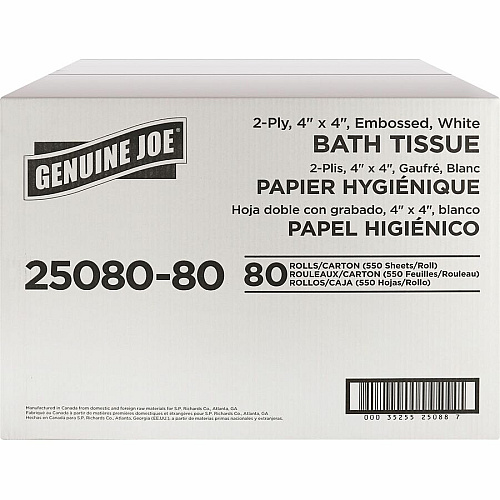 Genuine Joe Embossed Roll Bath Tissue (2508080)