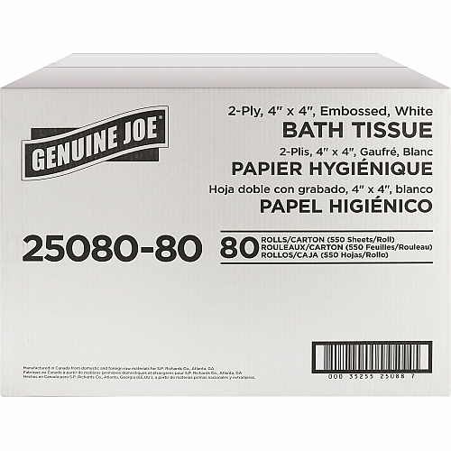 Genuine Joe Embossed Roll Bath Tissue (2508080)