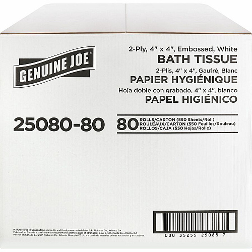 Genuine Joe Embossed Roll Bath Tissue (2508080)
