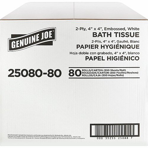 Genuine Joe Embossed Roll Bath Tissue (2508080)