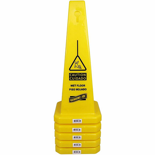 Genuine Joe Bright 4-sided Caution Safety Cone (58880)