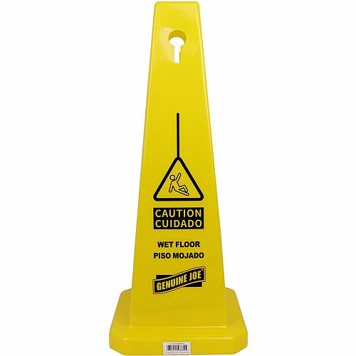 Genuine Joe Bright 4-sided Caution Safety Cone (58880)