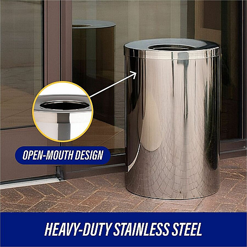 Genuine Joe 30 Gallon Stainless Steel Trash Receptacle (58895)