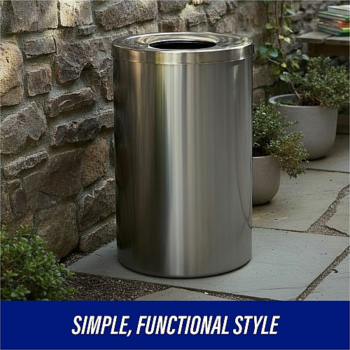 Genuine Joe 30 Gallon Stainless Steel Trash Receptacle (58895)