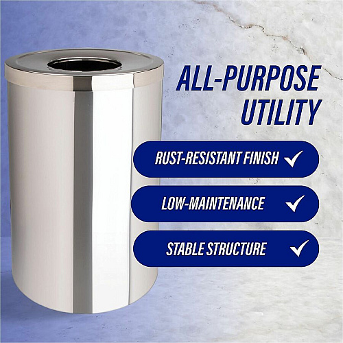 Genuine Joe 30 Gallon Stainless Steel Trash Receptacle (58895)