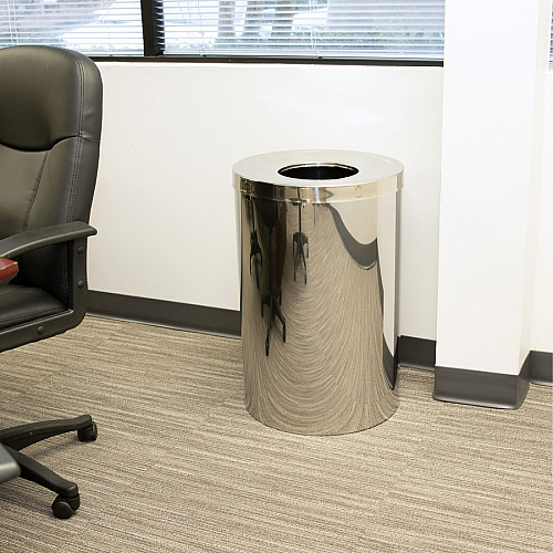 Genuine Joe 30 Gallon Stainless Steel Trash Receptacle (58895)