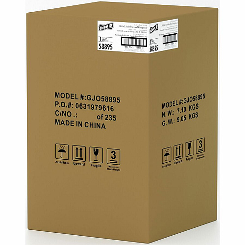 Genuine Joe 30 Gallon Stainless Steel Trash Receptacle (58895)