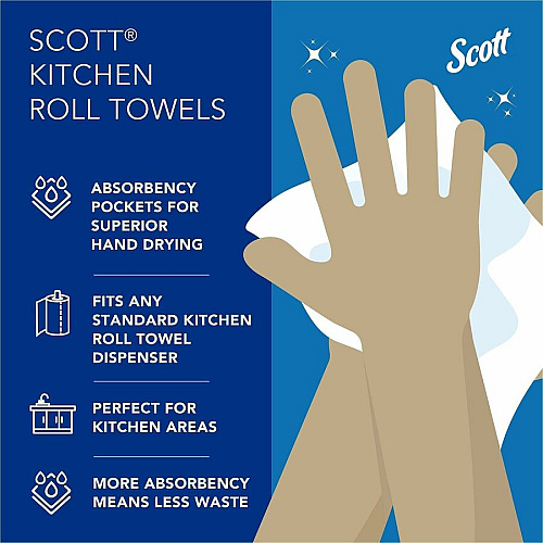 Scott Kitchen Paper Towels with Fast-Drying Absorbency Pockets (41482)