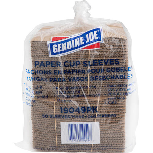 Genuine Joe Protective Corrugated Hot Cup Sleeves (GJO19049PK)