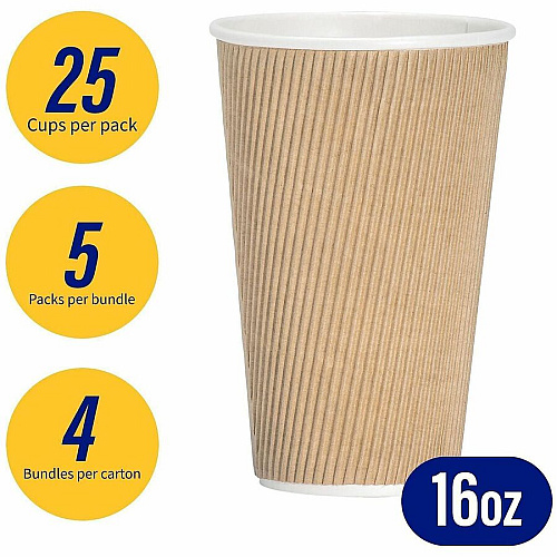 Genuine Joe 16 oz Rippled Hot Cups (11257CT)