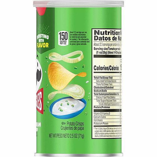 Pringles Keebler Sour Cream & Onion Potato Crisps (84560)