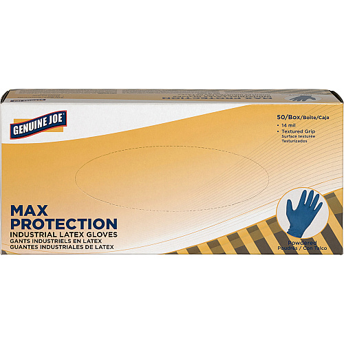 Genuine Joe 14mil Powdered Industrial Latex Gloves