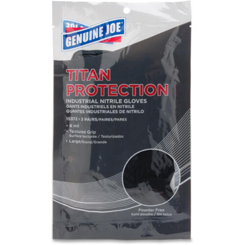 Genuine Joe Pwdr Free 6 mil Industl Nitrile Gloves