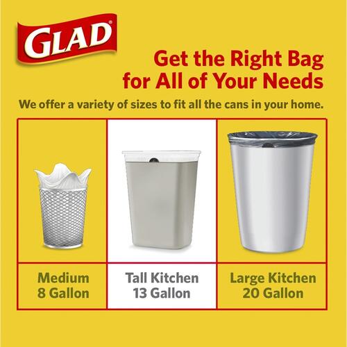 Glad ForceFlexPlus Tall Kitchen Drawstring Trash Bags (78531)