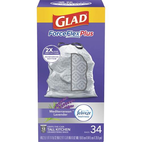 Glad ForceFlexPlus Tall Kitchen Drawstring Trash Bags (78531)
